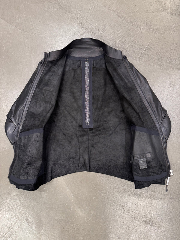 Isaac Sellam artisanal leather jacket with metal spine
