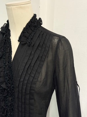 2000s Dolce & Gabbana sheer ruffled shirt