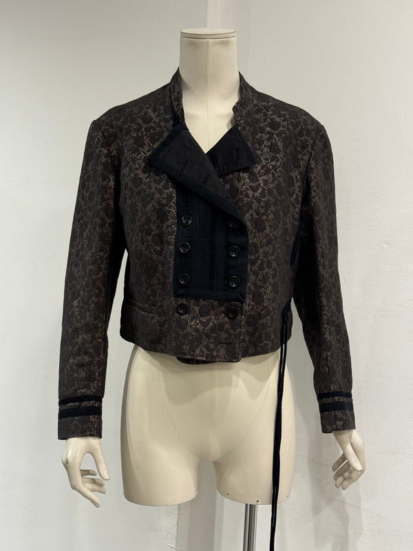 2000s Dries Van Noten cropped jacquard jacket