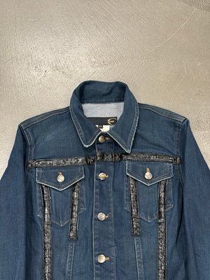 SS 2005 Cavalli denim jacket with leather details