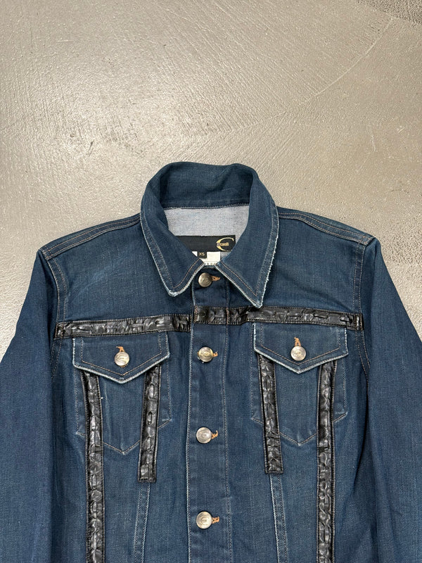 SS 2005 Cavalli denim jacket with leather details