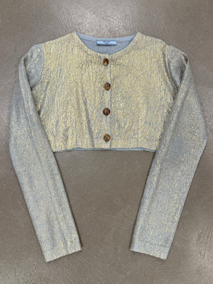 2000s Prada metallic cropped cardigan