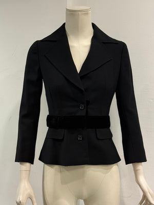 2000s Dolce & Gabbana velvet detail tailored blazer