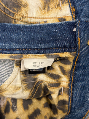 2004 Roberto Cavalli flared denim jeans with ornate side detailing