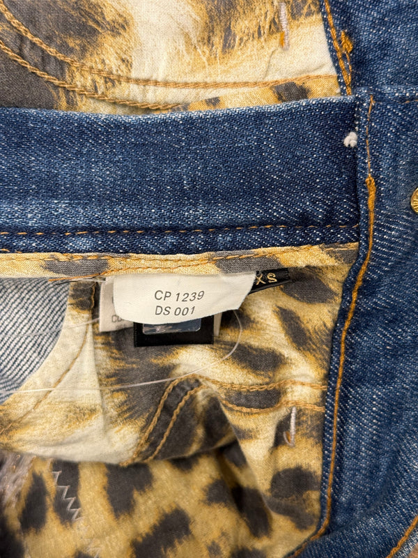 2004 Roberto Cavalli flared denim jeans with ornate side detailing