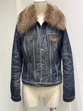 Load image into Gallery viewer, 2001 Dolce &amp; Gabbana real fur denim jacket
