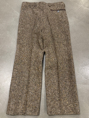 1970s HERMES bouclé tweed tailored heavy wool pants