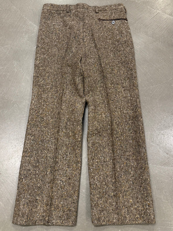1970s HERMES bouclé tweed tailored heavy wool pants