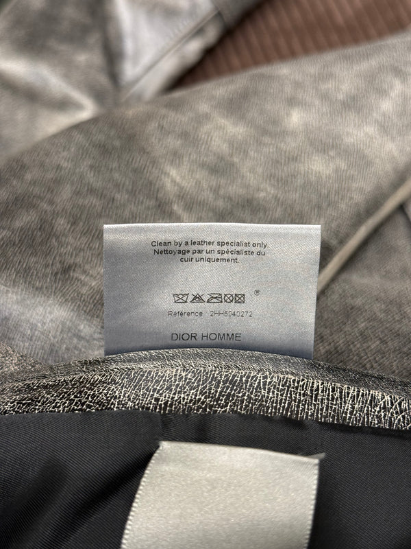 A/W2002 Dior by Hedi Slimane distressed leather jacket