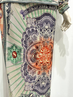 1990s Jean Paul Gaultier mesh print set top & skirt