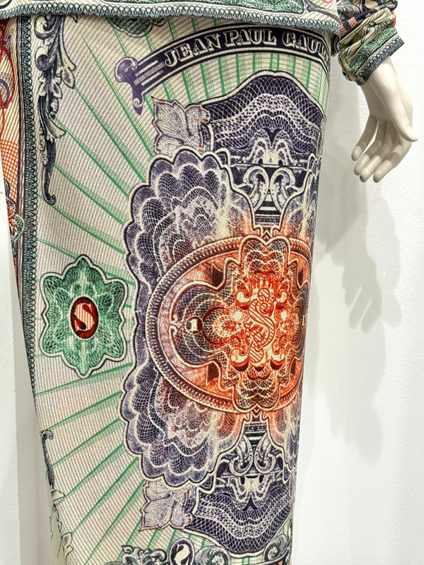 1990s Jean Paul Gaultier mesh print set top & skirt