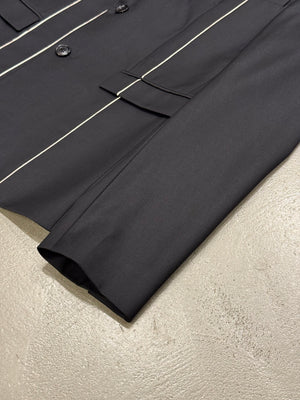 2000s Dior Homme contrast stripe tailored blazer jacket