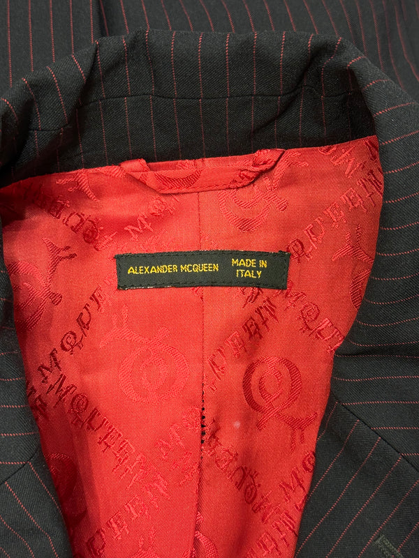 A/W1998 Alexander McQueen “Joan” pinstripe long tailored coat