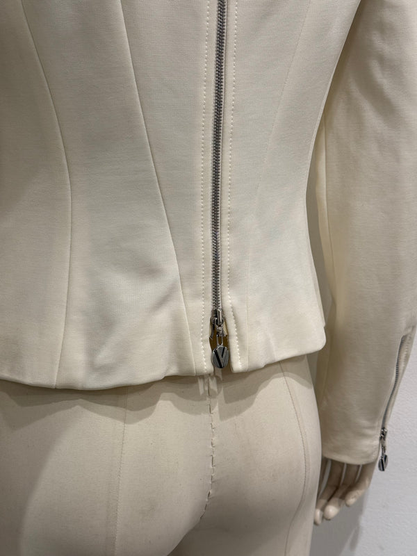 2000s Gianni Versace back zip structured paneled jacket