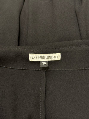2000s Ann Demeulemeester drape detail long sleeve dress