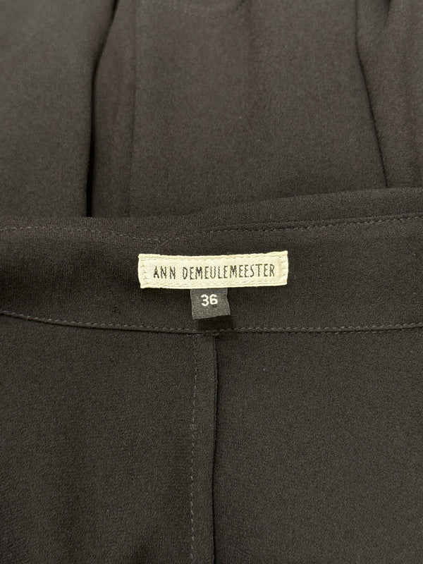 2000s Ann Demeulemeester drape detail long sleeve dress