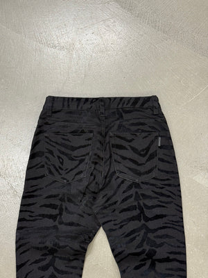 2019 Saint Laurent skinny jeans with zebra print