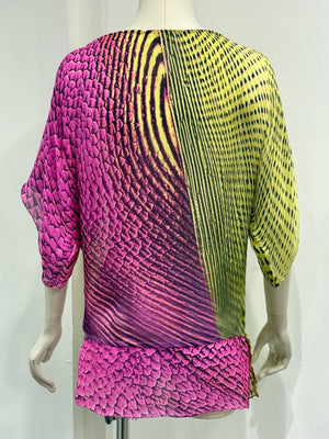 S/S2001 Roberto Cavalli psychedelic illusion blouse top / mini dress