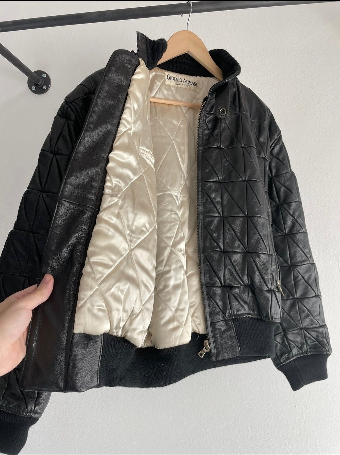1980s Armani leather bomber jacket