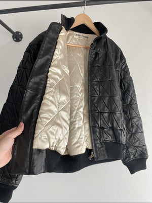 1980s Armani leather bomber jacket