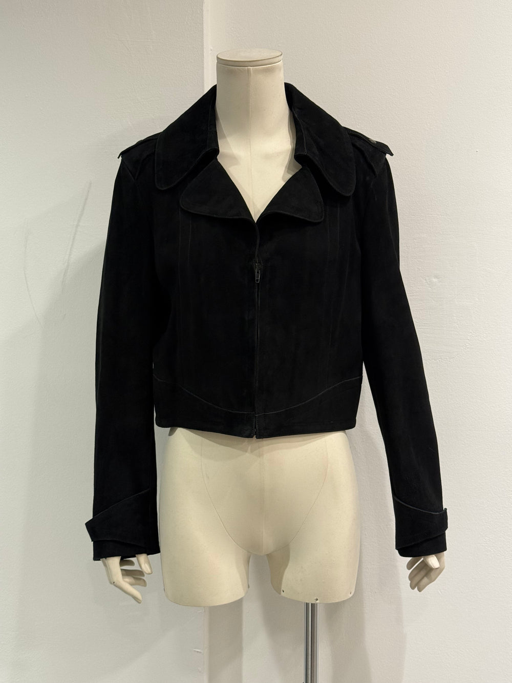 S/S2006 Maison Margiela ‘Replica’ aviator biker cropped suede jacket