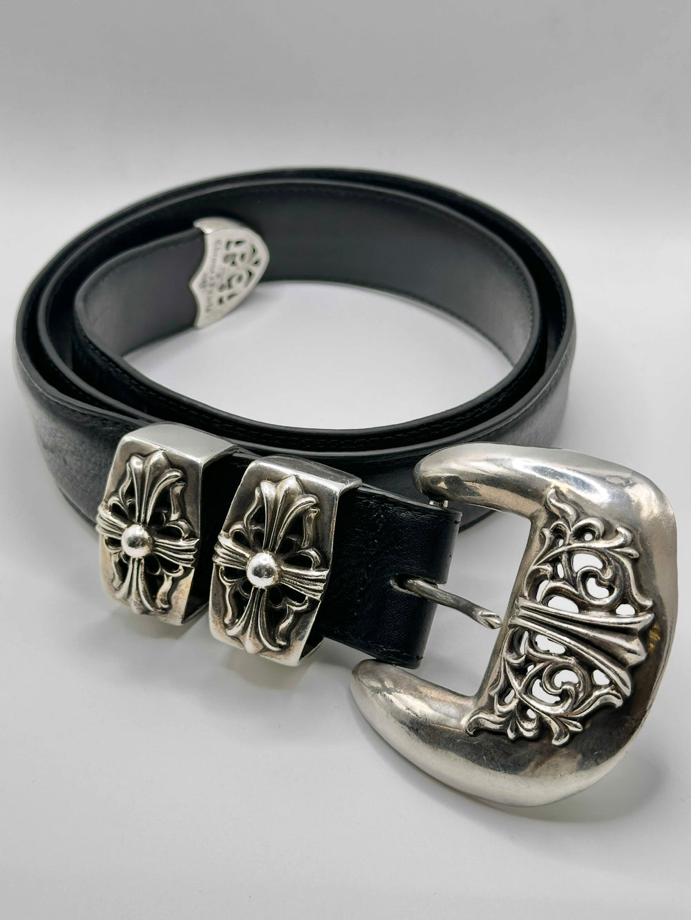 Chrome Hearts 4-piece western 925 silver leather belt