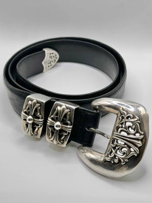 Chrome Hearts 4-piece western 925 silver leather belt