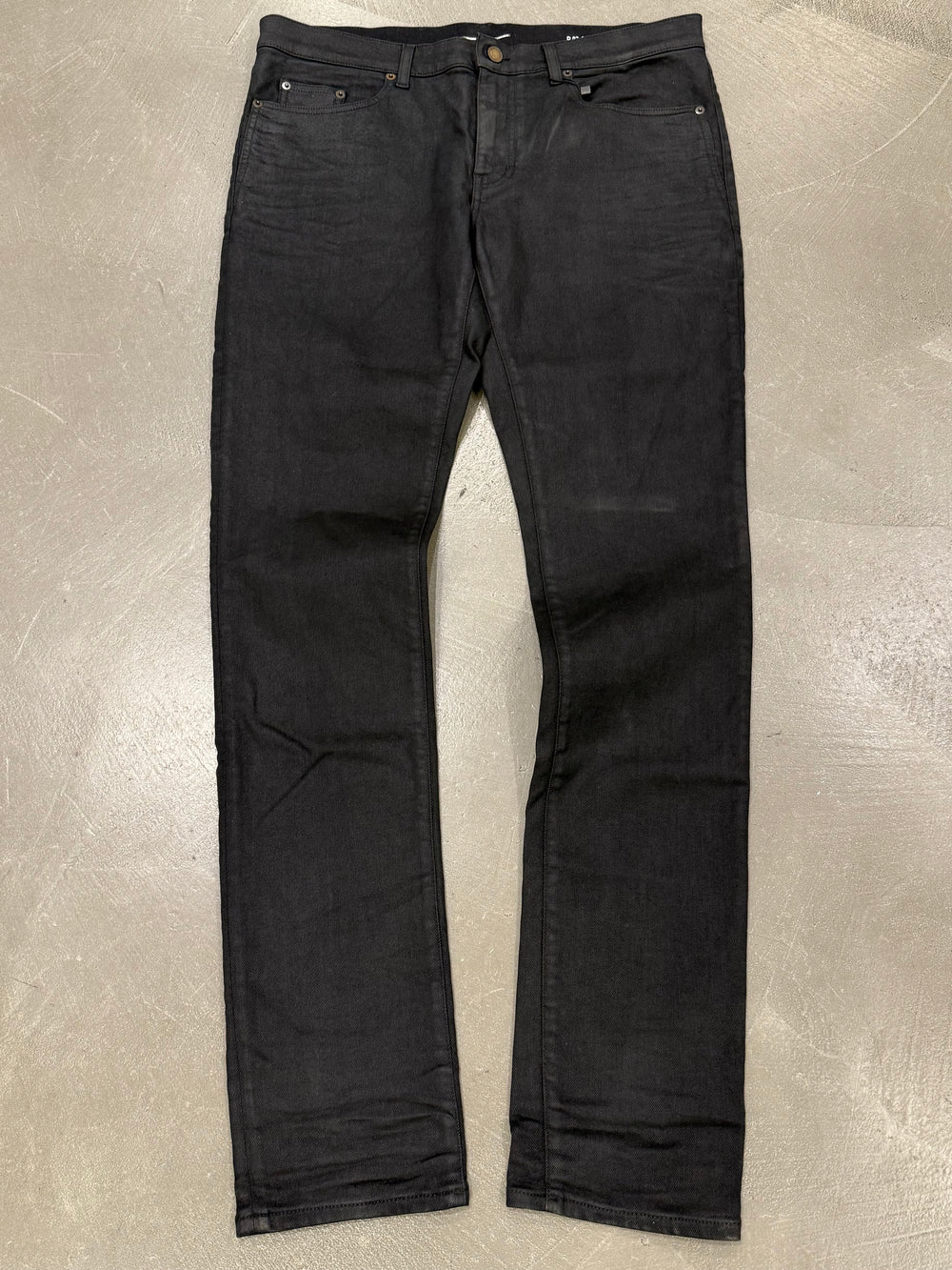 2019 Saint Laurent “D02” coated slim fit jeans