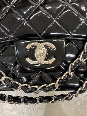 2013-2014 Chanel Large Flap double chain matelasse patent leather bag
