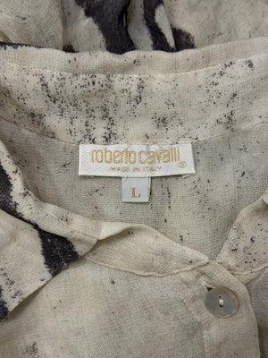 1999 Roberto Cavalli zebra print sheer shirt