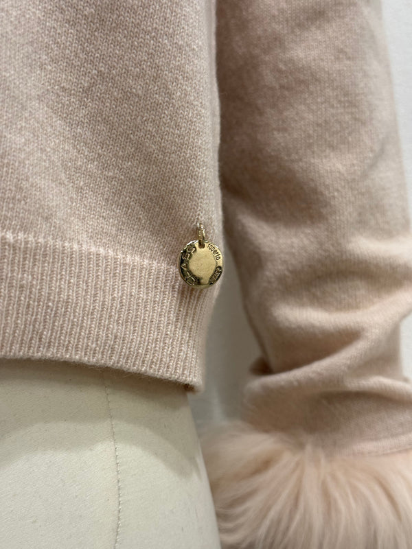 2000s Roberto Cavalli cardigan with fur trimmed cuffs