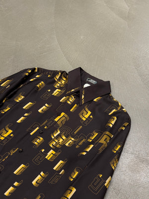 1990s Gianni Versace geometric silk shirt