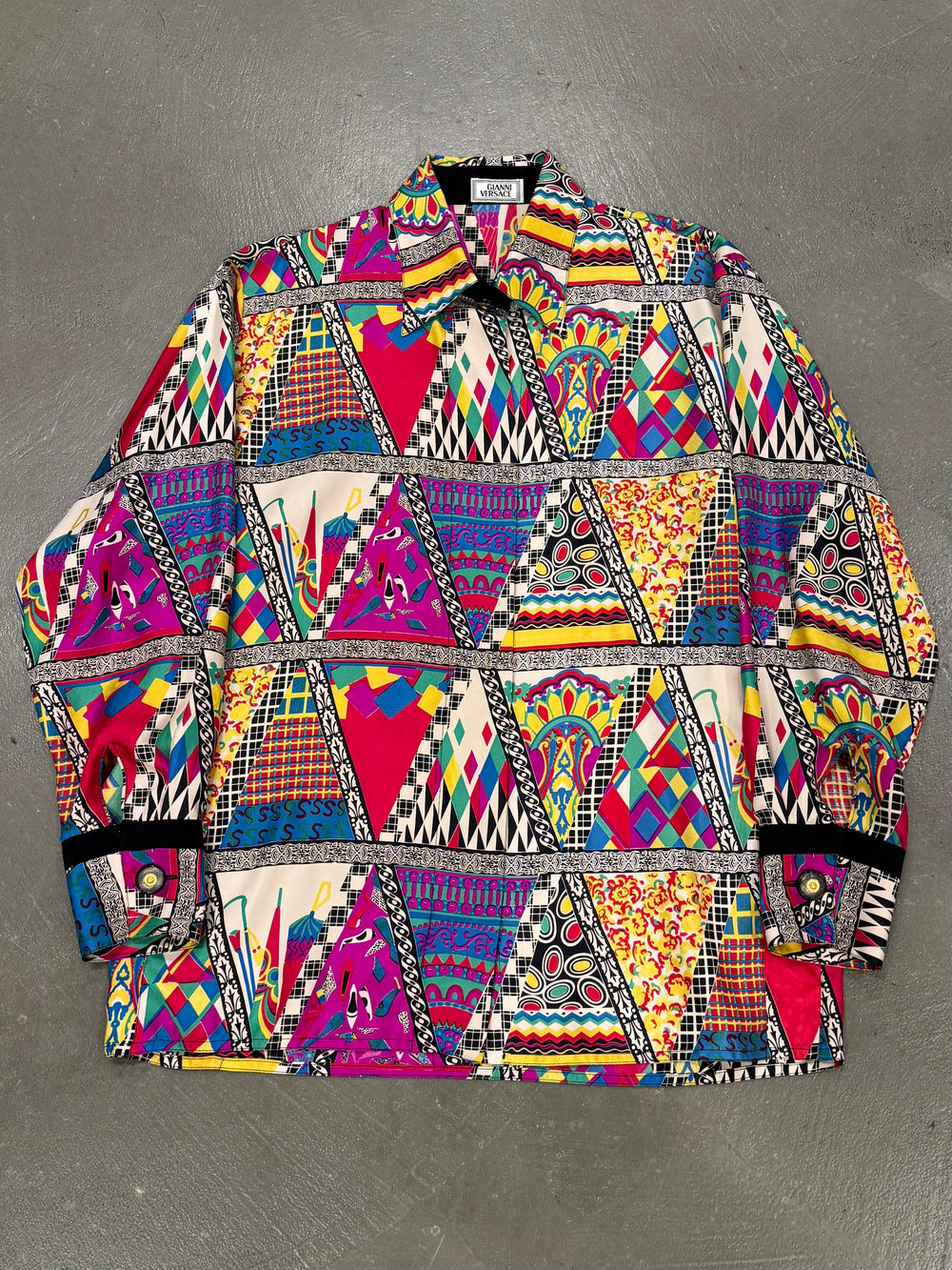 1991 Gianni Versace mixed print silk shirt