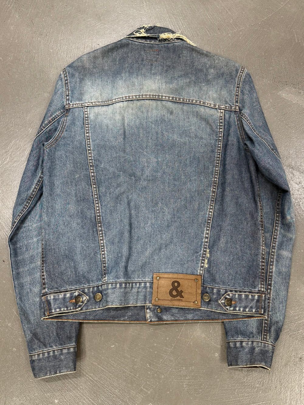 2000s Dolce & Gabbana faded distressed denim jacket