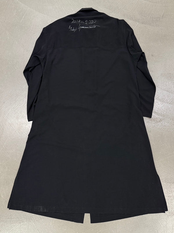 2019-2020 Yohji Yamamoto satin maxi- shirt
