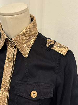 2000s Dolce & Gabbana real Python trim shirt