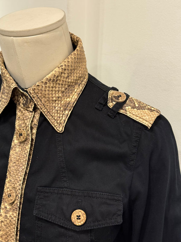 2000s Dolce & Gabbana real Python trim shirt
