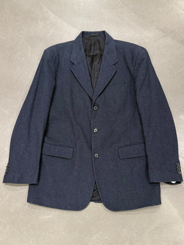 2000s Prada denim single breasted blazer