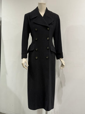 1990s Dolce & Gabbana grey wool double-breasted long coat