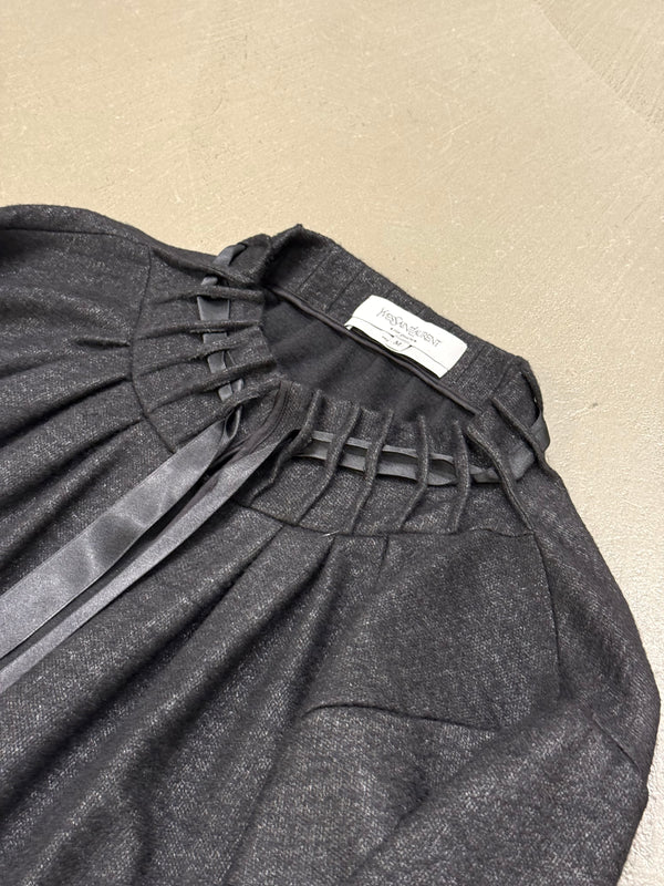 2000s Yves Saint Laurent Rive Gauche pleated gathered set top & skirt