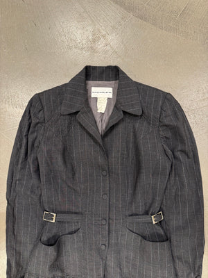 1990s Mugler pinstripe light blazer jacket