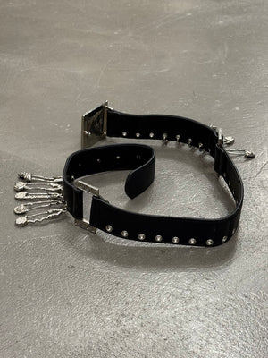 1990s Gianni Versace safety pin leather belt