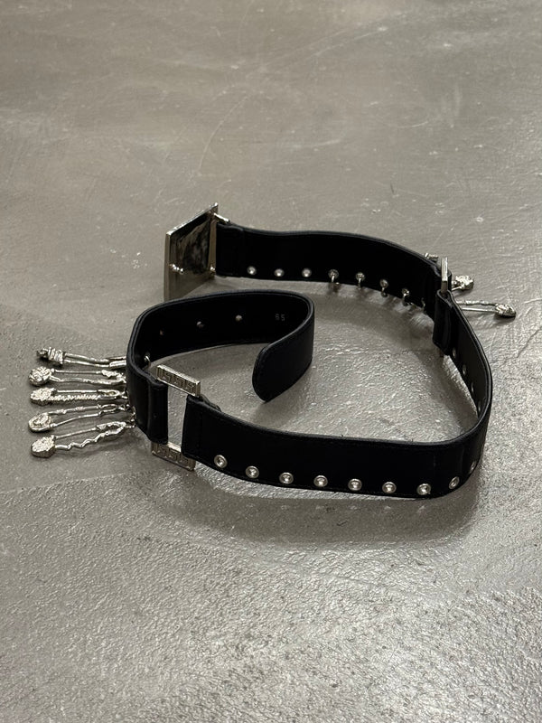 1990s Gianni Versace safety pin leather belt
