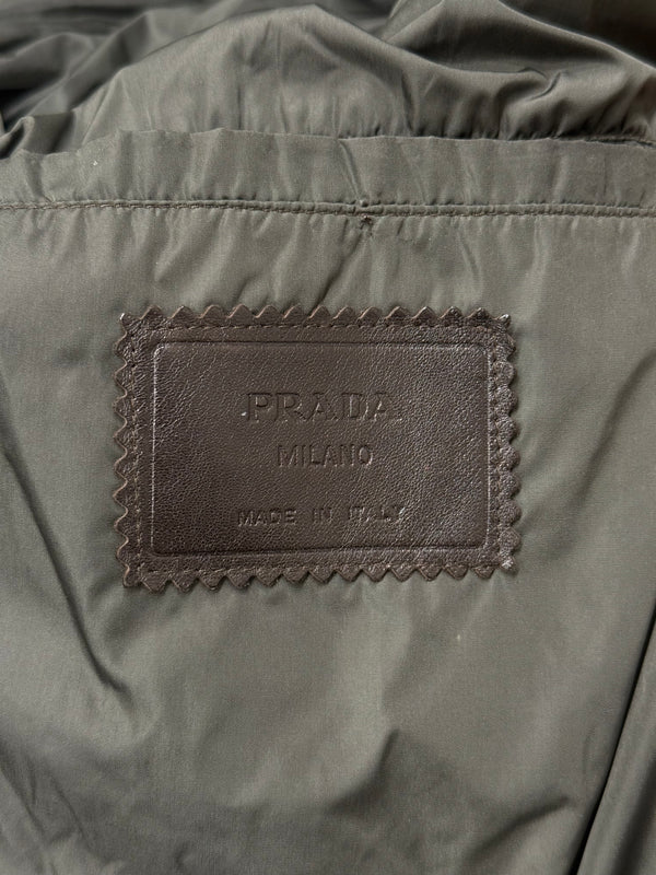A/W1999 Prada runway leather hooded duffle coat