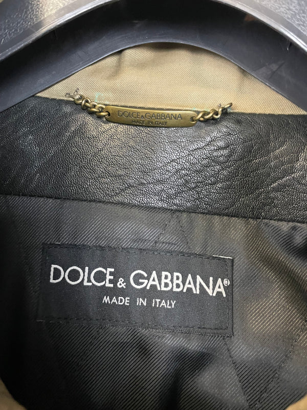 AW2005 Dolce & Gabbana hybrid military shearling jacket