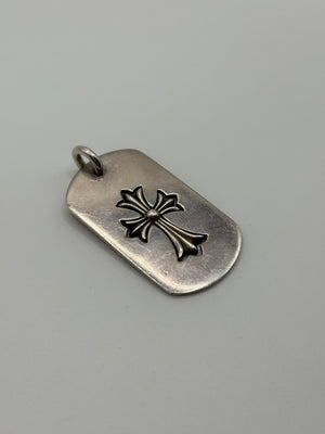 Chrome Hearts dog tag cross cutout necklace pendant