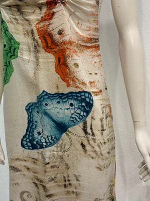 2000s Cavalli butterfly print dress