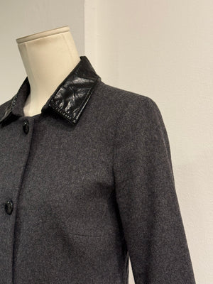 2000s Dolce & Gabbana patent collar wool jacket