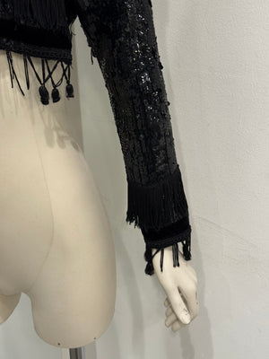 S/S1995 Jean Paul Gaultier cropped sequin fringe top
