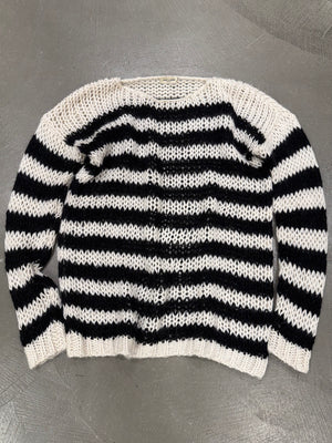 A/W2015 Saint Laurent runway stripe mohair lose sweater